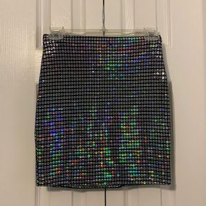 Holographic Sequin Mini Skirt